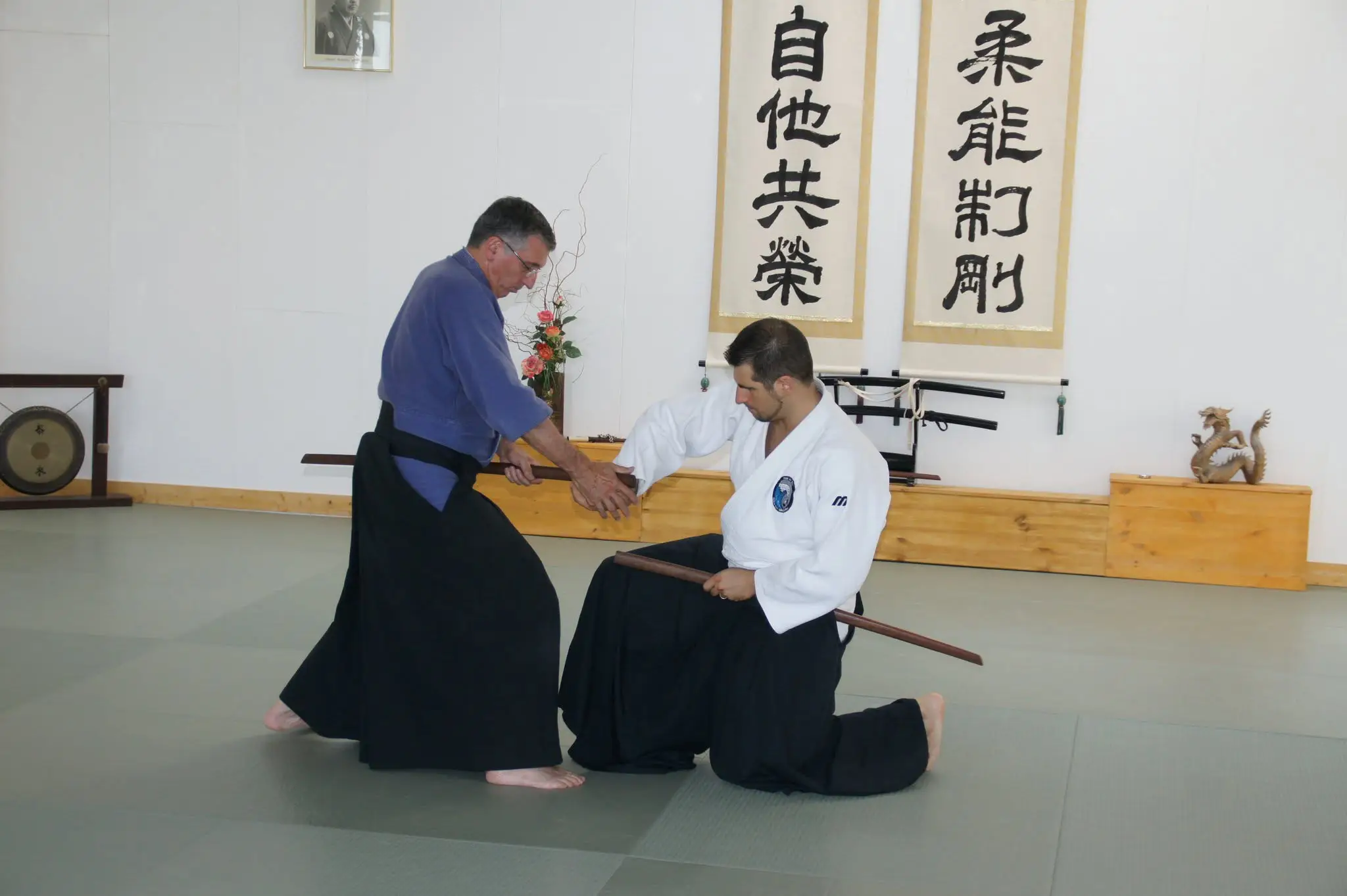 Roberto Granati e Luigi Carniel nel dojo